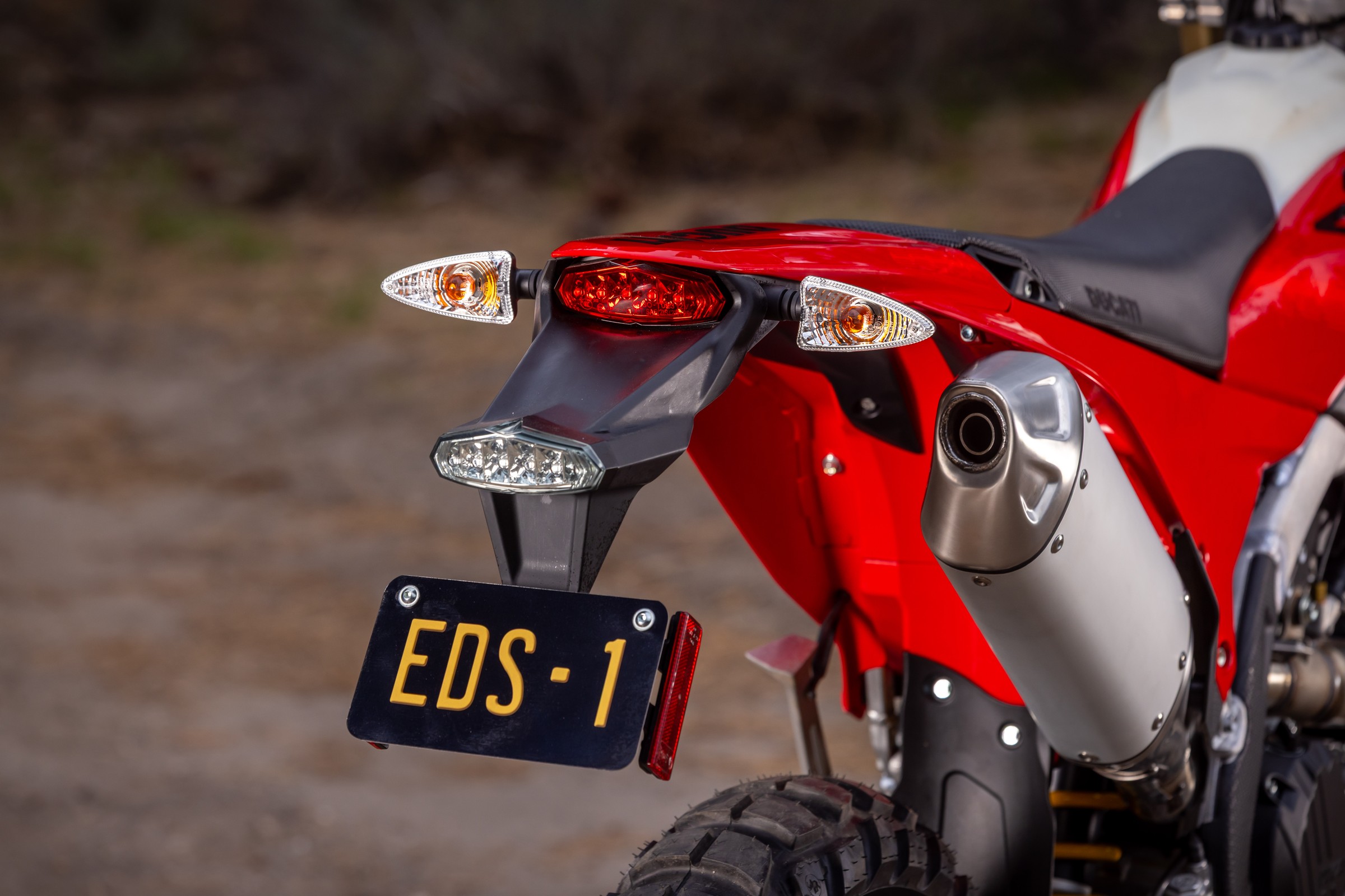 Desmo450 EDS rear street-legal tail tidy and EDS-1 plate light