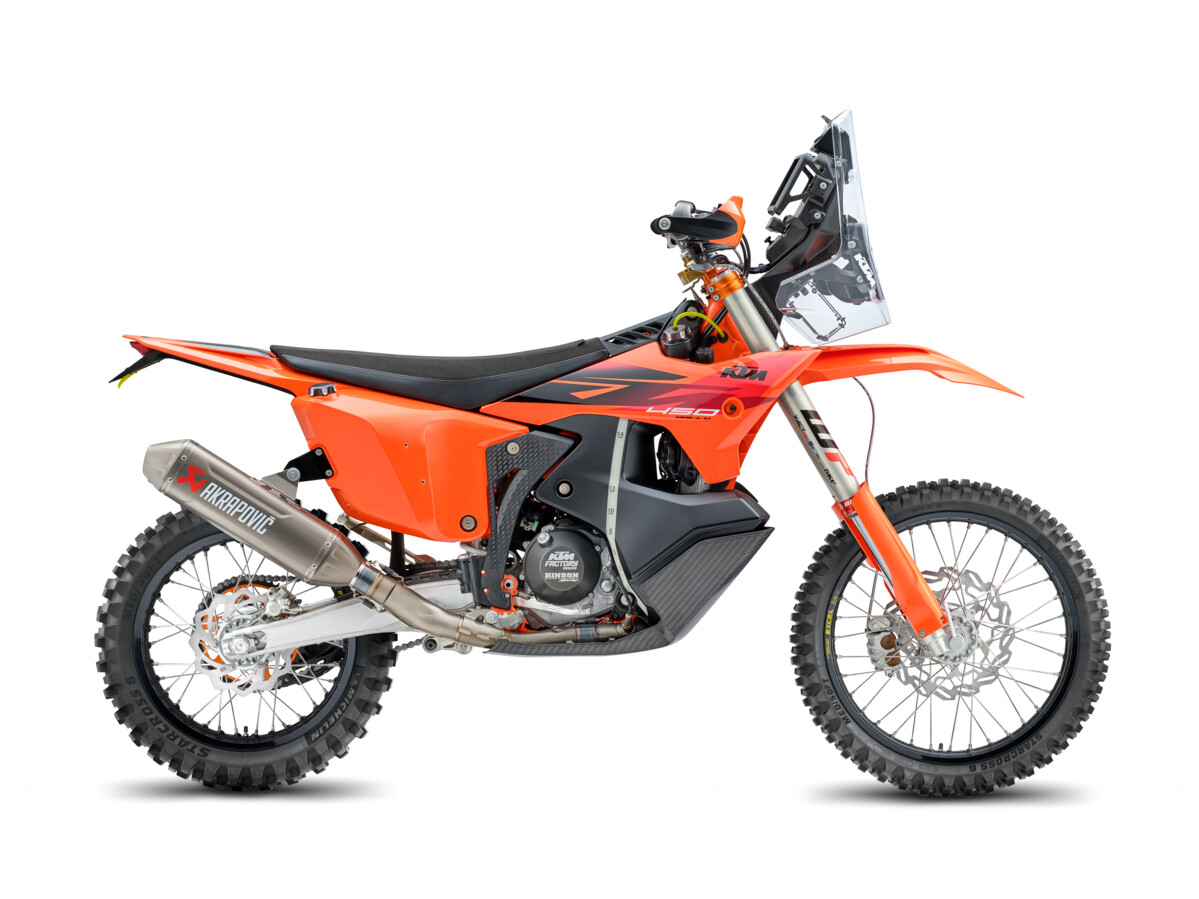 2027 KTM 450 Rally Replica studio right-side profile on white background