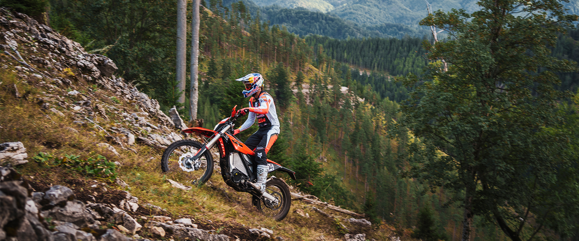 2027 KTM Freeride E drivetrain detail — integrated electric motor and battery architecture