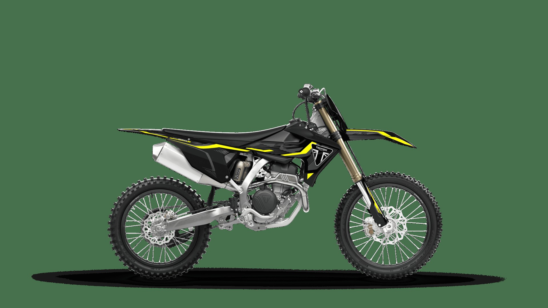 2027 Triumph TF 250-X action - rider on MY27 TF 250-X motocross track
