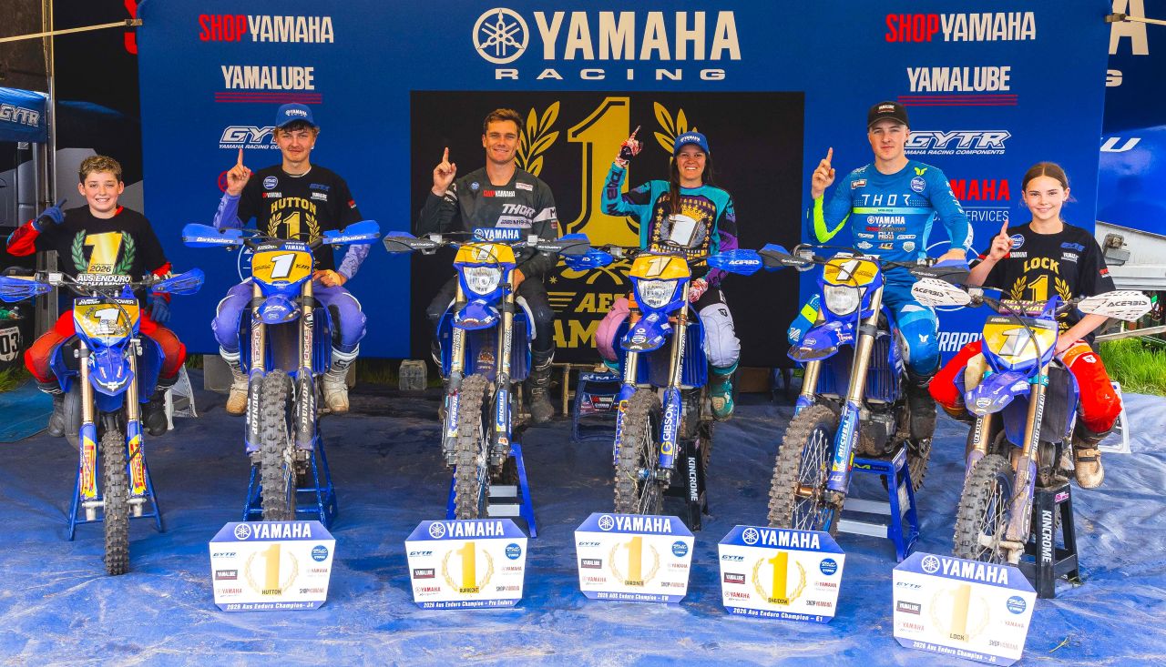 Yamaha Racing AusEnduro 2026 championship team celebration still