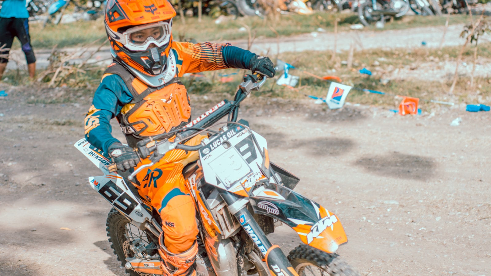 Dirt bike rider in full gear on a motocross-style bike — class stand-in pending Beta MY27 RR Race 2T press